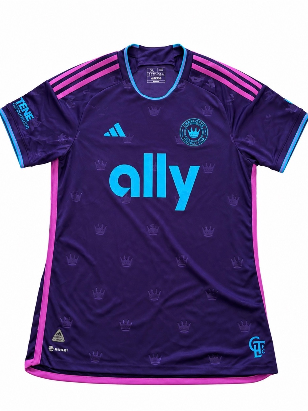 adidas Purple Soccer Jersey with Blue and Pink Details